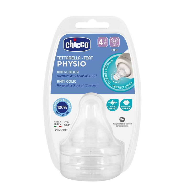 Chicco Wellbeing Silikon 2'li Biberon Emziği 4 ay+