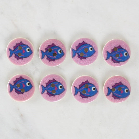 Loren Crafts 8'li Balık Düğme - 1163