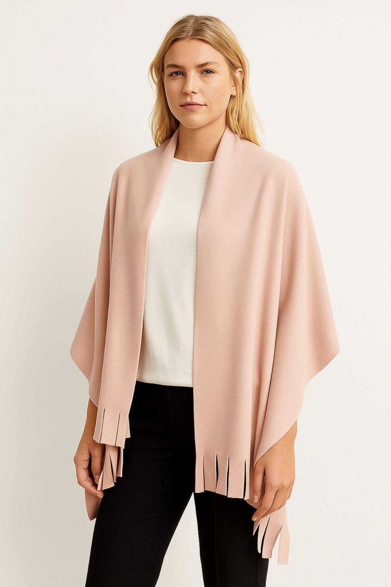 Softiva Polar Omuz Şalı 70x180 cm Unisex Kışlık Şal Pudra - CHOKQU