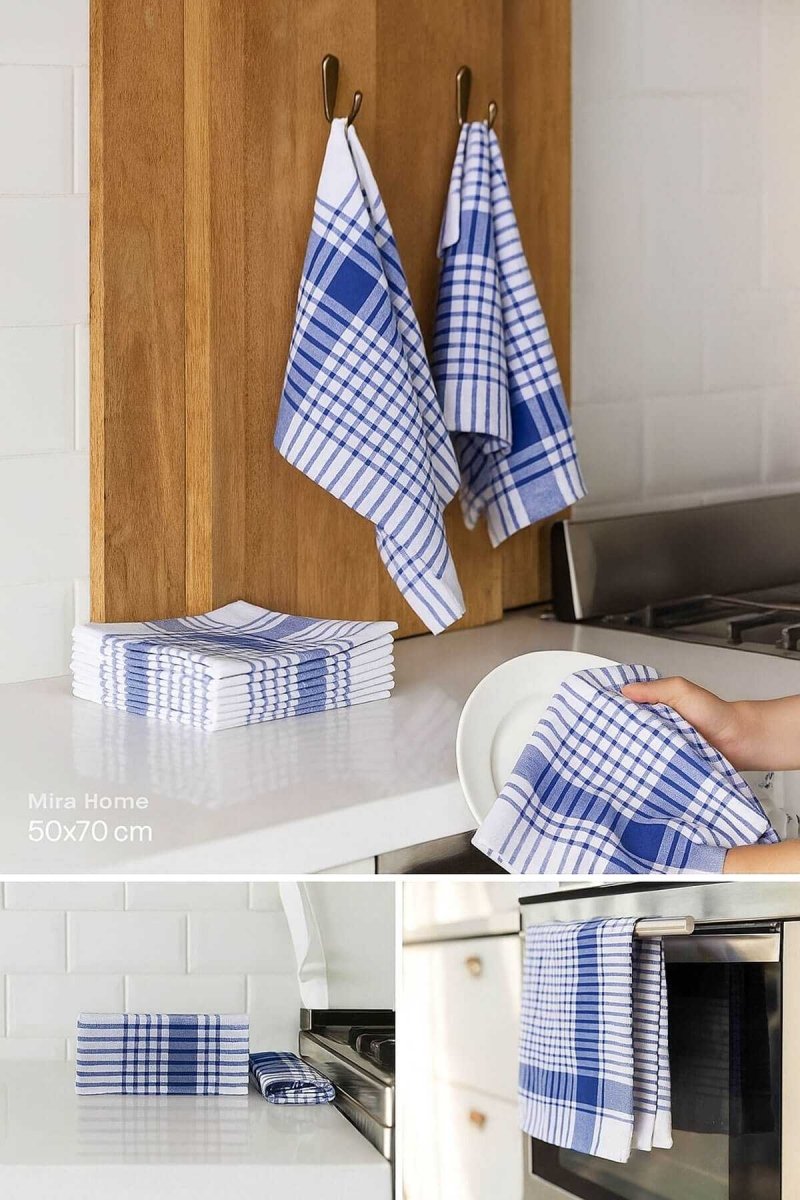 10 lu Lüks Bulaşık Kurulama Bezi ve Mutfak Peçetesi 50x70 Cm Daily Mavi - CHOKQU