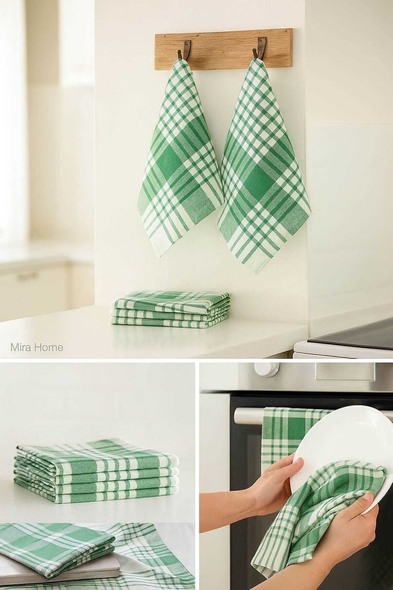 10 lu Lüks Bulaşık Kurulama Bezi ve Mutfak Peçetesi 50x70 Cm Daily Yeşil - CHOKQU