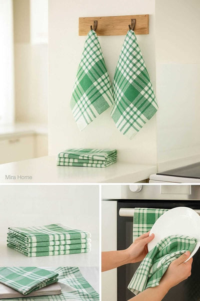 10 lu Lüks Bulaşık Kurulama Bezi ve Mutfak Peçetesi 50x70 Cm Daily Yeşil - CHOKQU