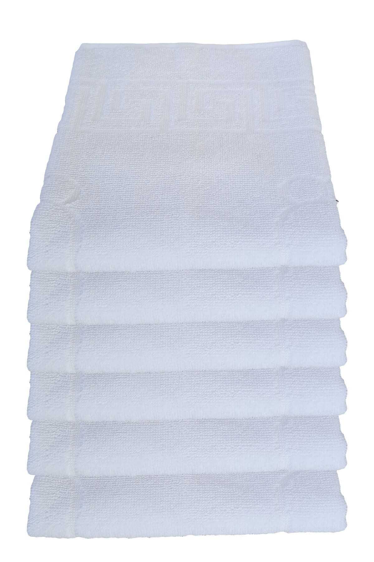 6 lı Ayak İzli Banyo Paspas Pamuklu Ayak Havlusu 50x70 Cm