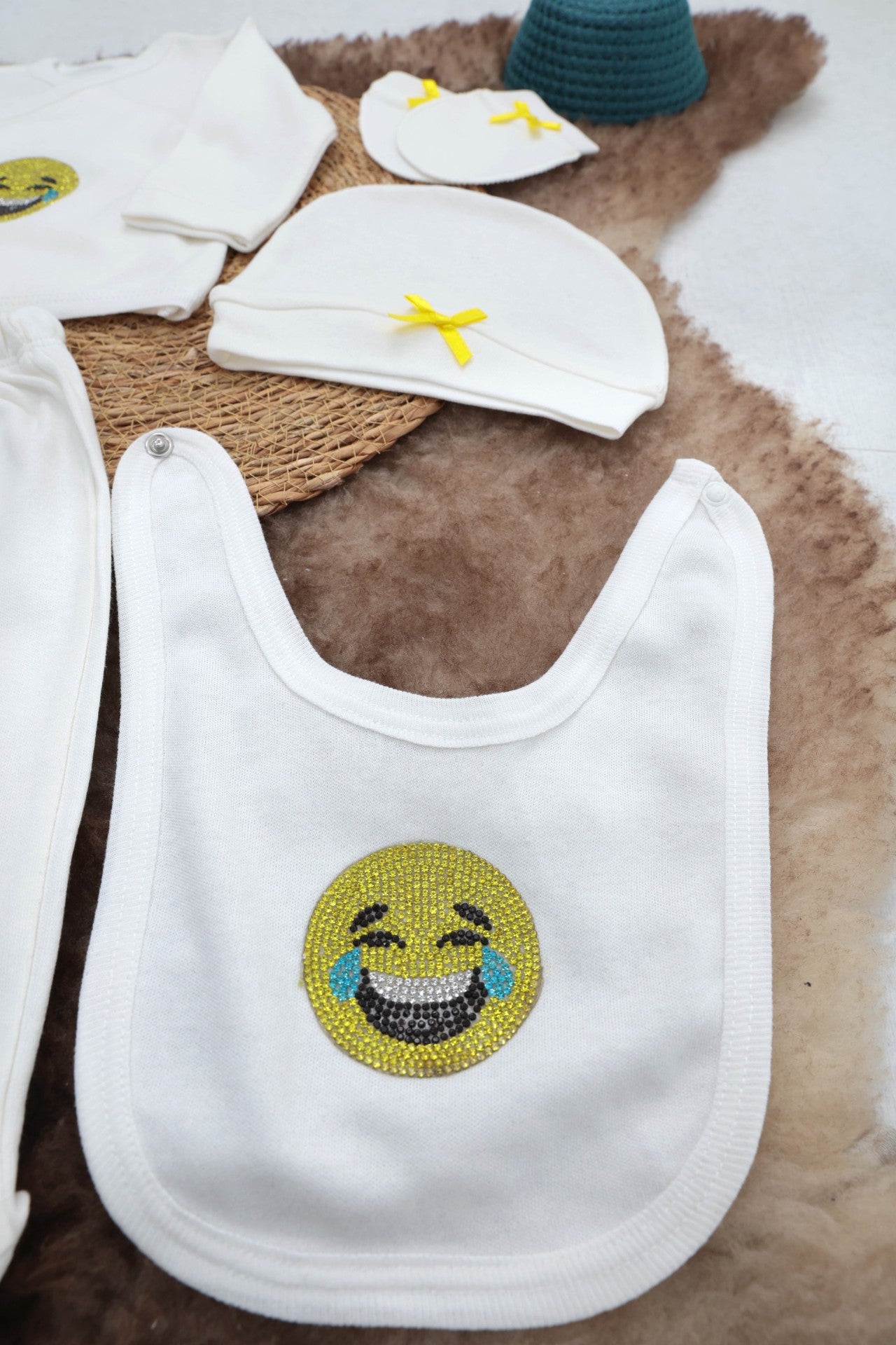 Sema Baby 5 Parça Gülen Surat Hastane Çıkışı Zıbın Seti 0-3 Ay