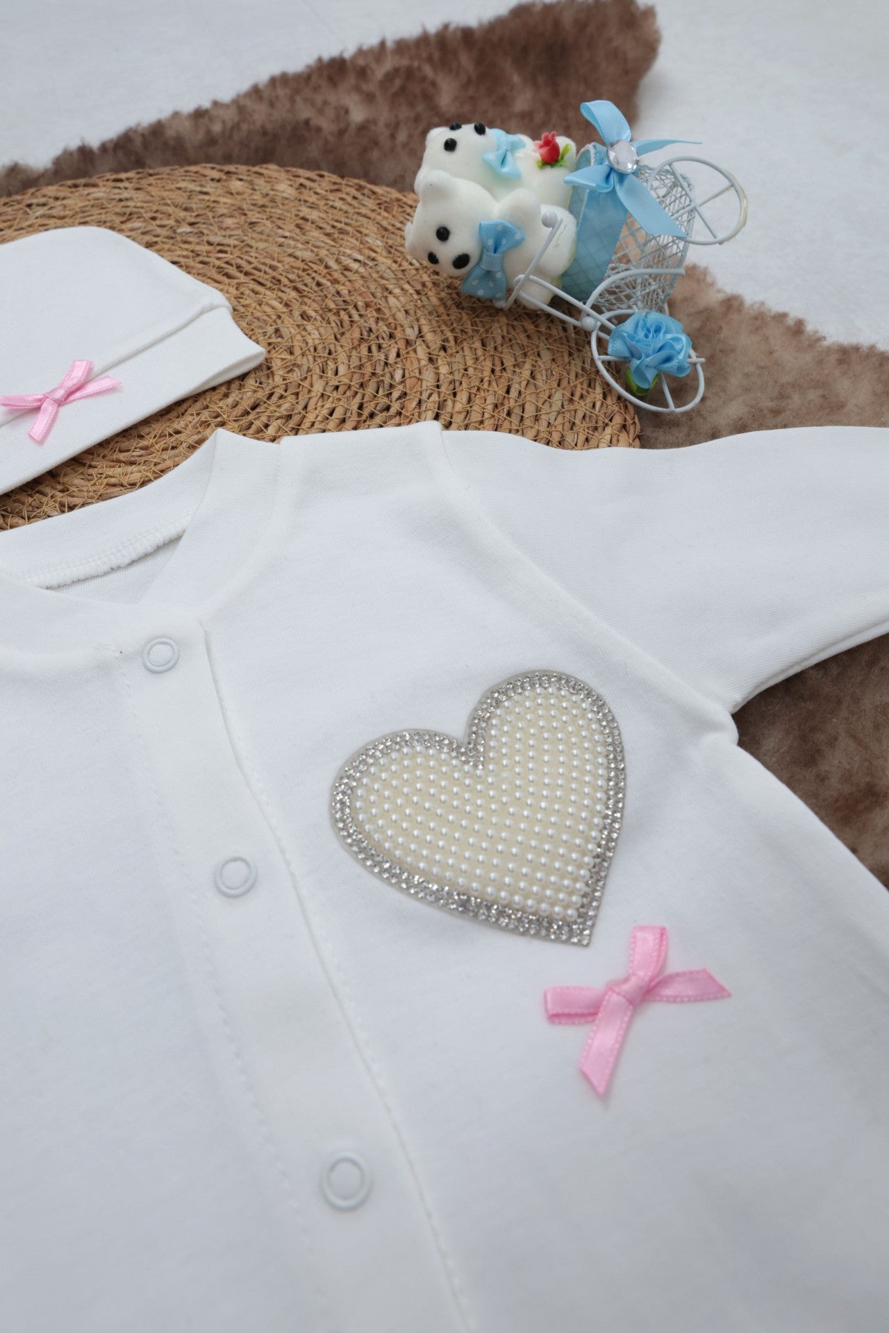 Sema Baby Pamuklu Bebek Tulum Seti 6-9 Ay - Love