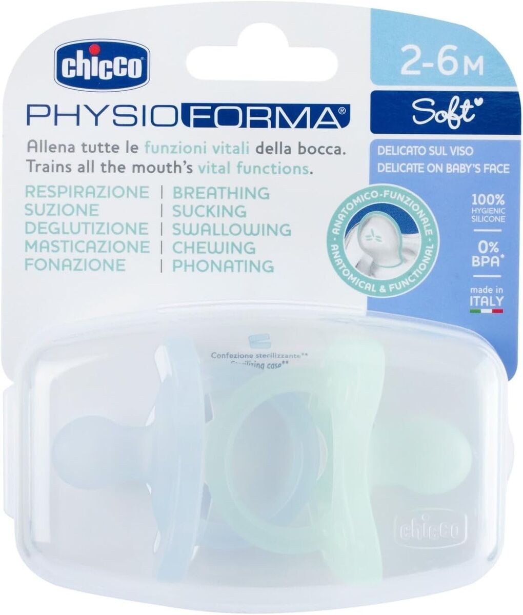 Chicco PhysioForma Soft 2'li Silikon Emzik 2-6 Ay Erkek