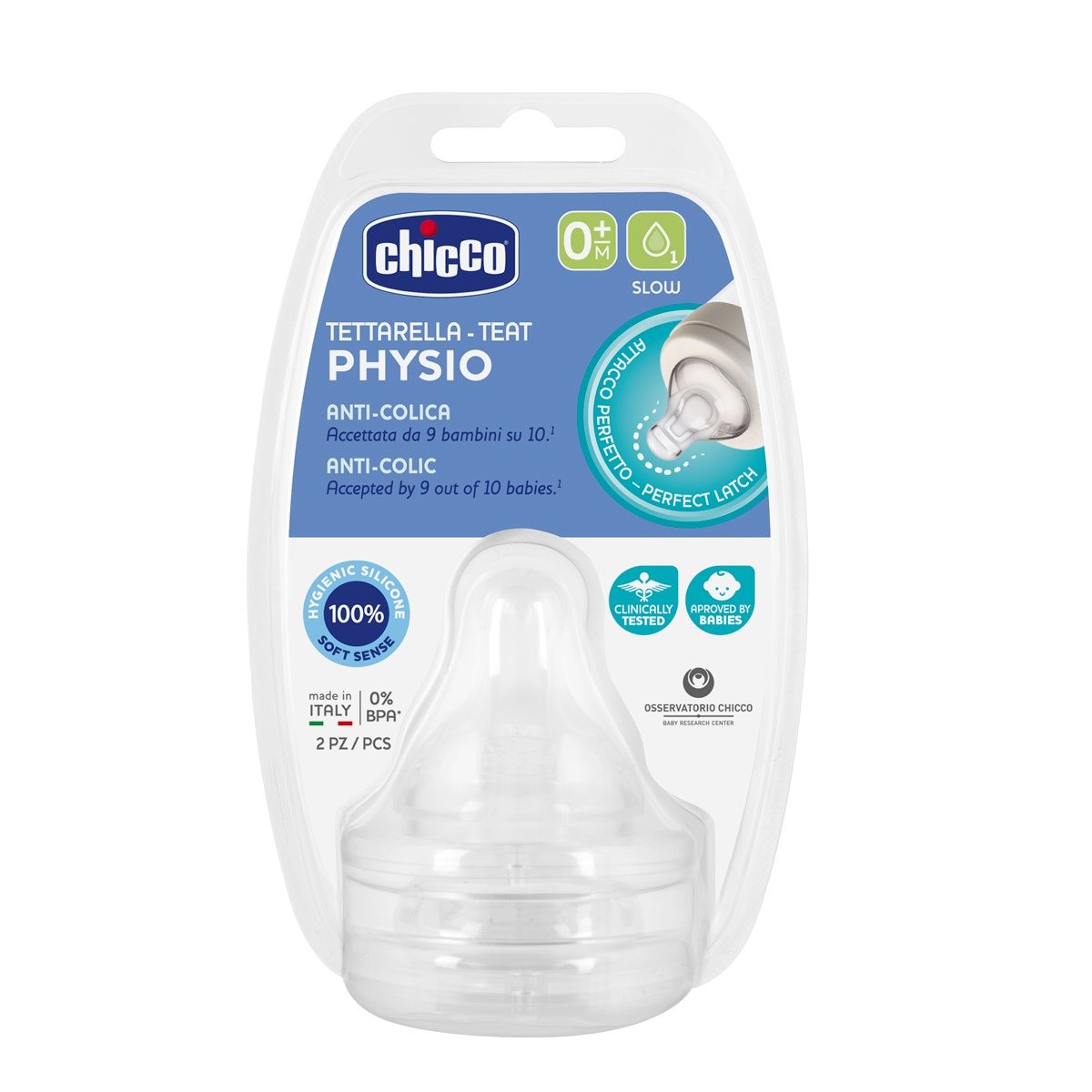 Chicco Wellbeing Silikon 2'li Biberon Emziği 0 ay+