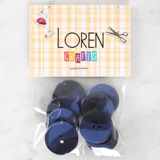 Loren Crafts 8'li Düğme Mavi - 1141