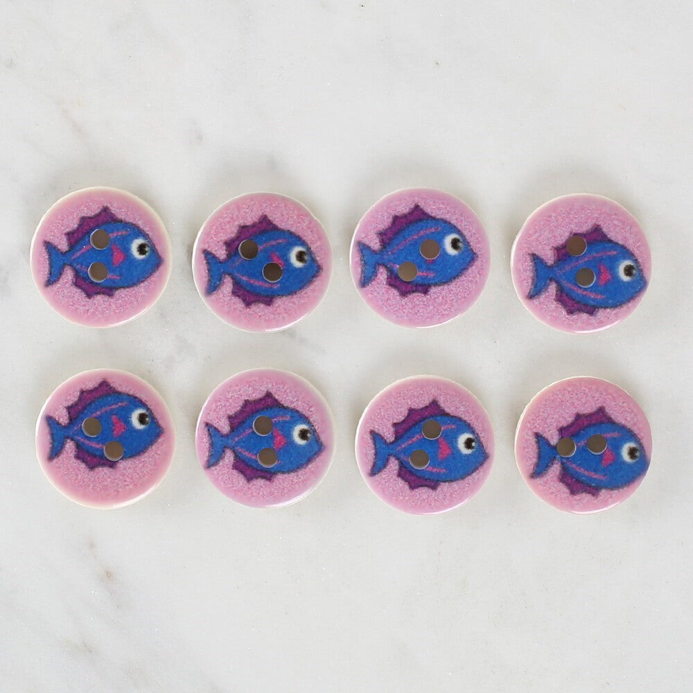 Loren Crafts 8'li Balık Düğme - 1163