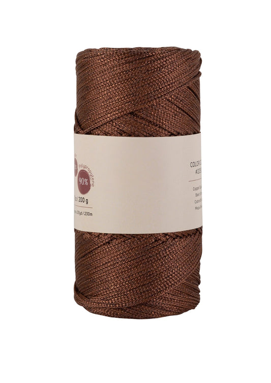 Makrome İpi 3mm  Polyester Kahve Simli