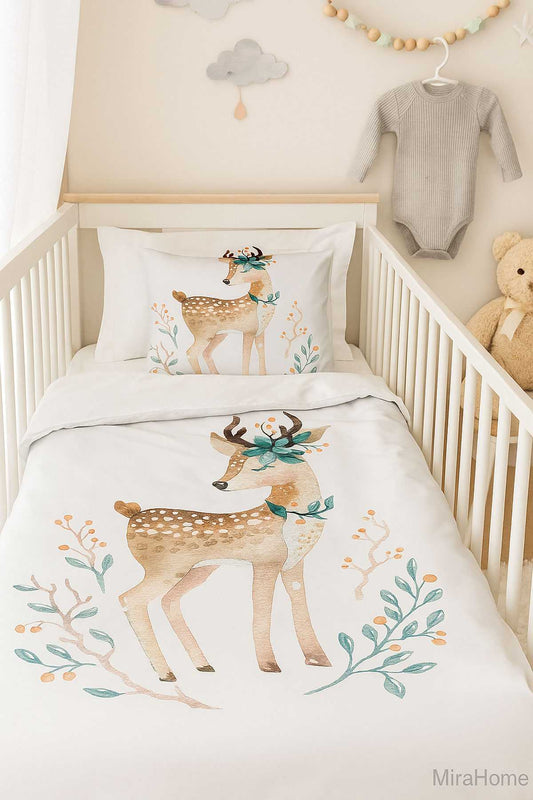 Yenidoğan Kız Bebek Nevresim Takımı &#37;100 Pamuklu Ahu