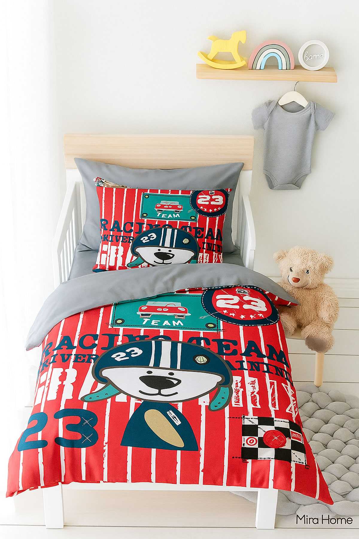 Yenidoğan Erkek Bebek Nevresim Takımı &#37;100 Pamuklu Racing Team