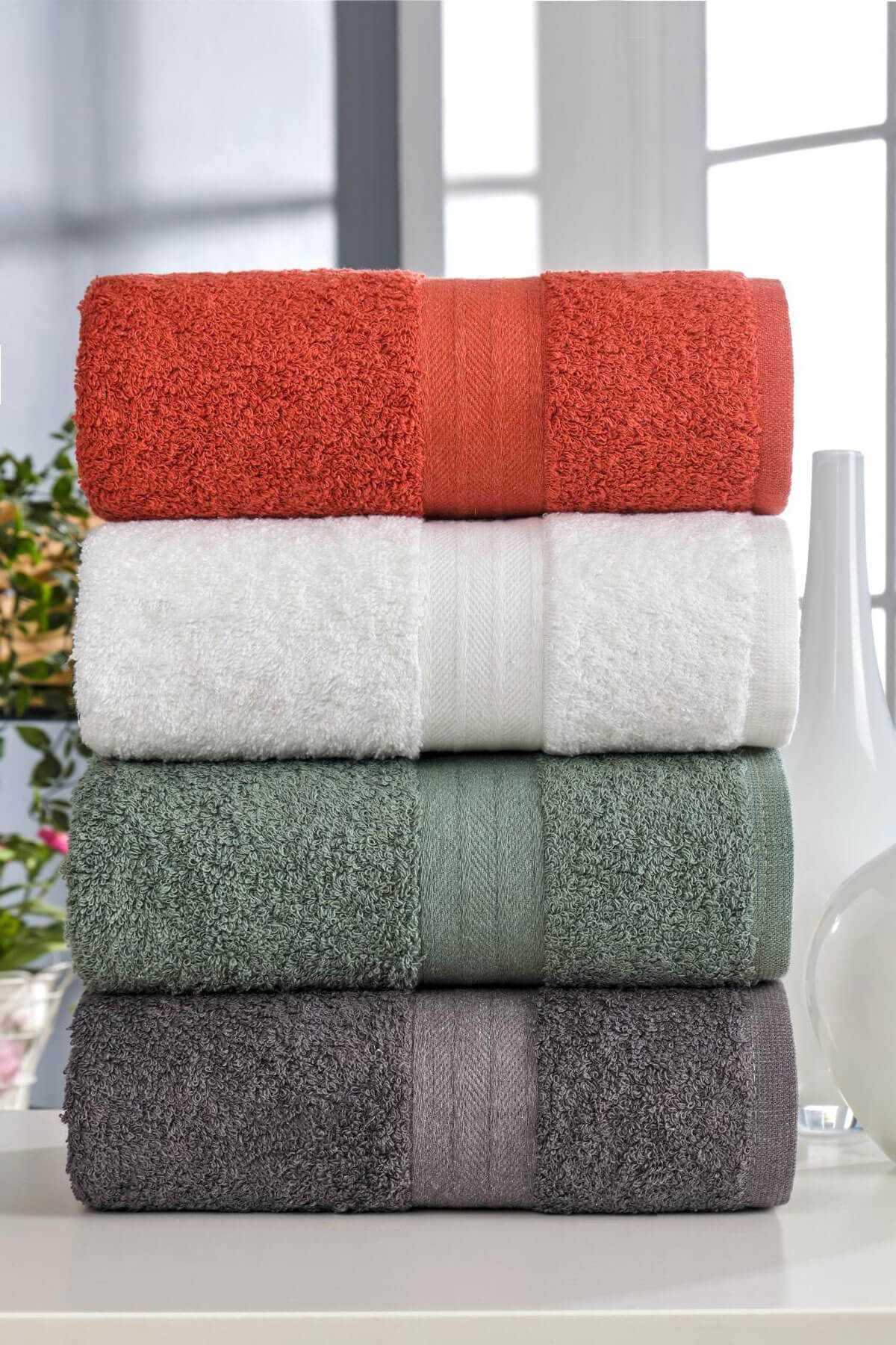 4 lü El Yüz Havlu Takımı &#37;100 Pamuklu Matiz Yeki