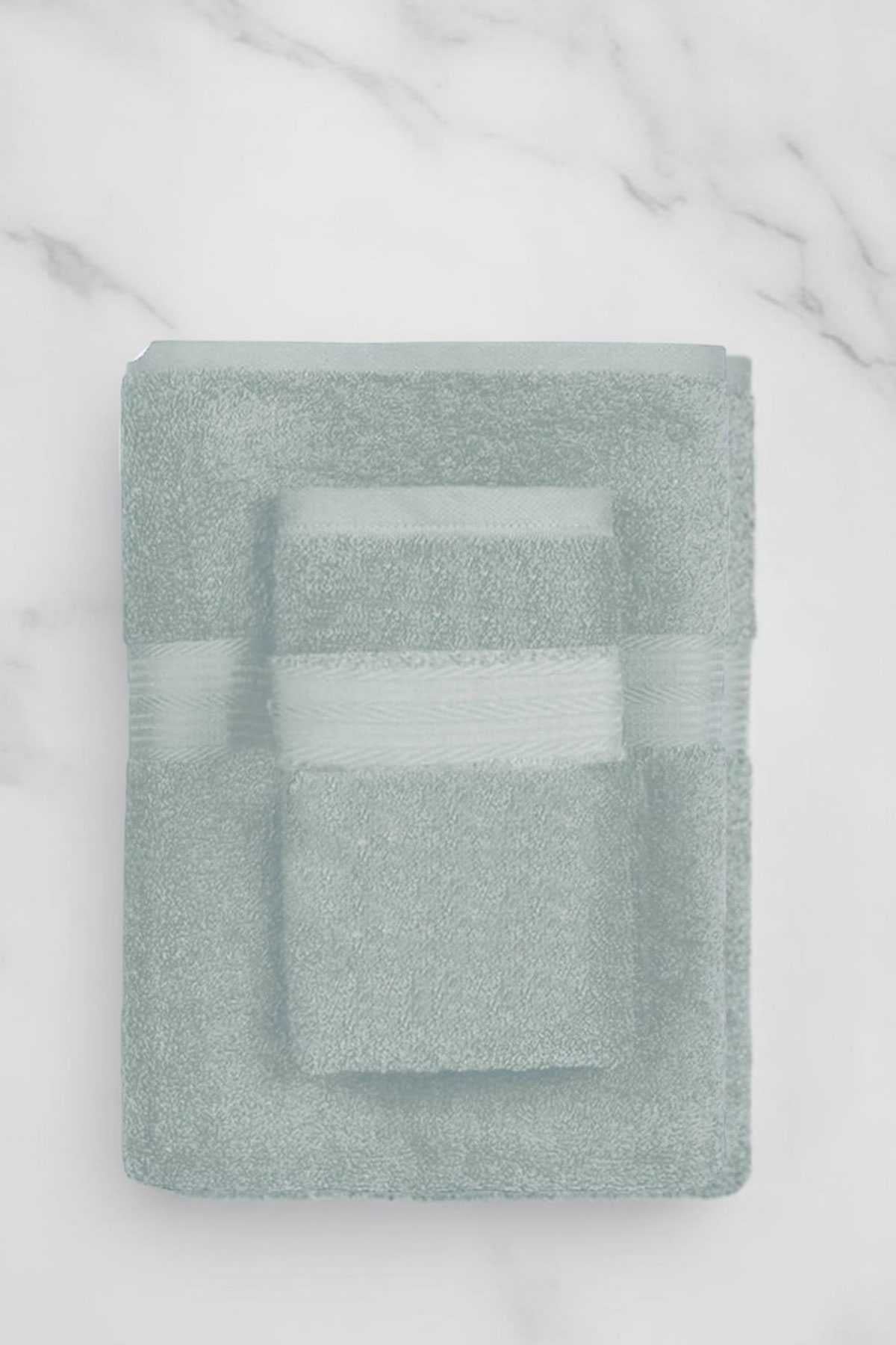 2 Parça Battal Lüks Premium Banyo Spa Havlu Takımı 90x170 Cm Açık Gri