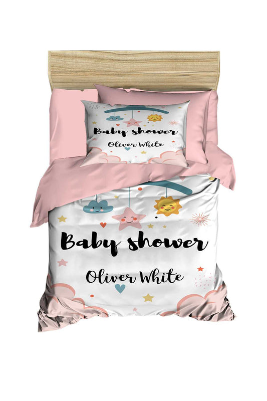 Yenidoğan Kız Bebek Nevresim Takımı &#37;100 Pamuklu  Baby Shower White