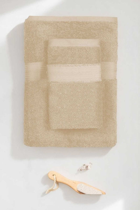 2 Parça Battal Lüks Premium Banyo Spa Havlu Takımı 90x170 Cm Bej