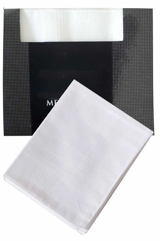 3 lü Özel Paket Premium Erkek Mendil Seti  &#37;100 Pamuk 42x42 cm Beyaz