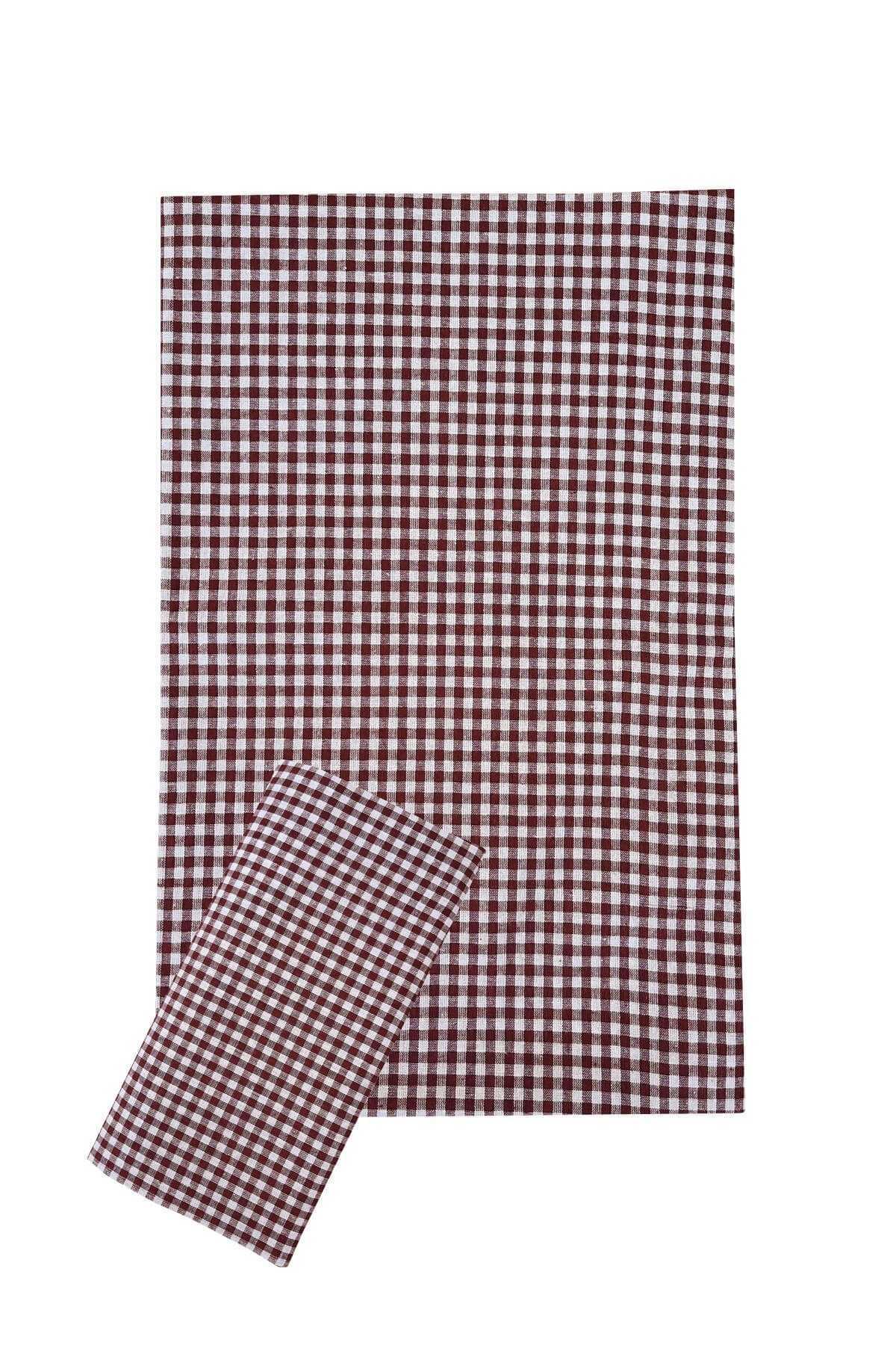 Zefir Desen Sofra Bezi Masa Örtüsü 170 x 170 Cm Bordo