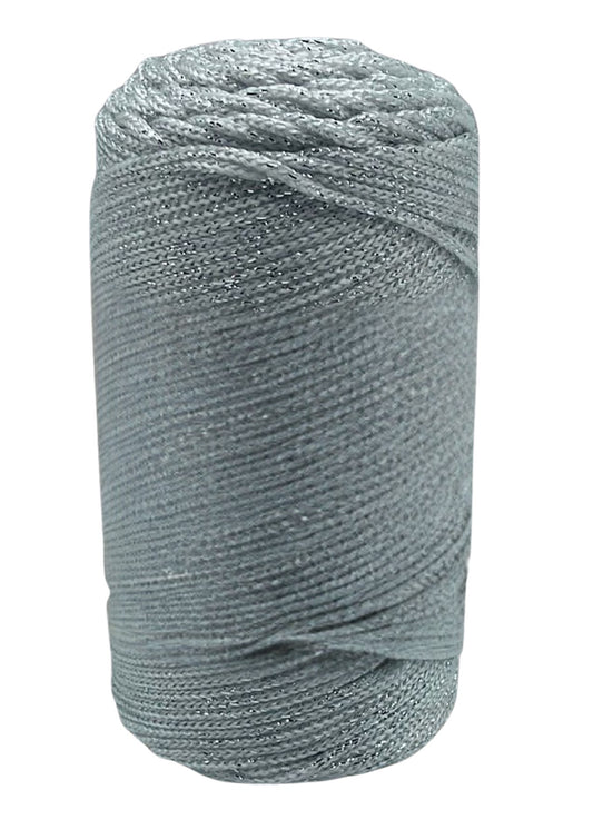Makrome İpi 3 mm Polyester Gri Simli