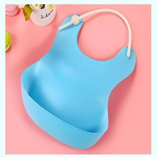 Chokqu® Çocuk Bebek Mama Önlüğü Dökülme Engelleyici Bükülebilir Mavi