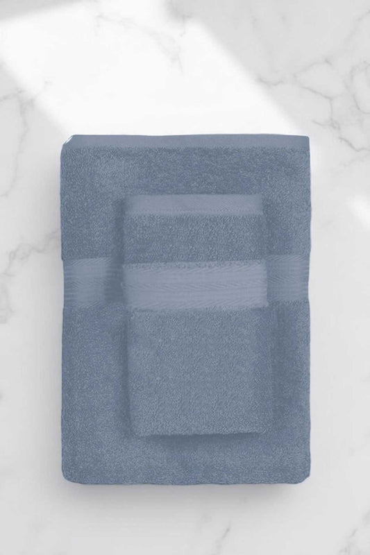 2 Parça Battal Lüks Premium Banyo Spa Havlu Takımı 90x170 Cm İndigo
