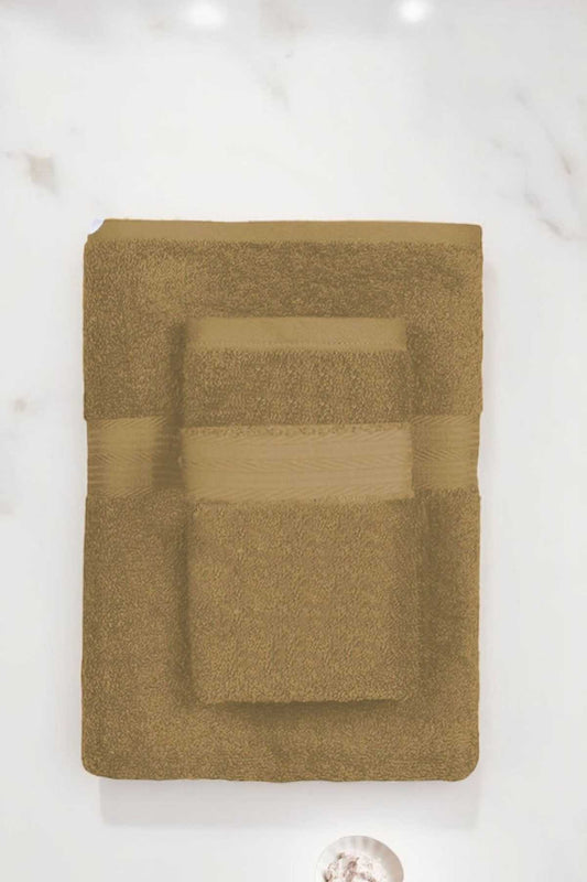 2 Parça Battal Lüks Premium Banyo Spa Havlu Takımı 90x170 Cm Kahve