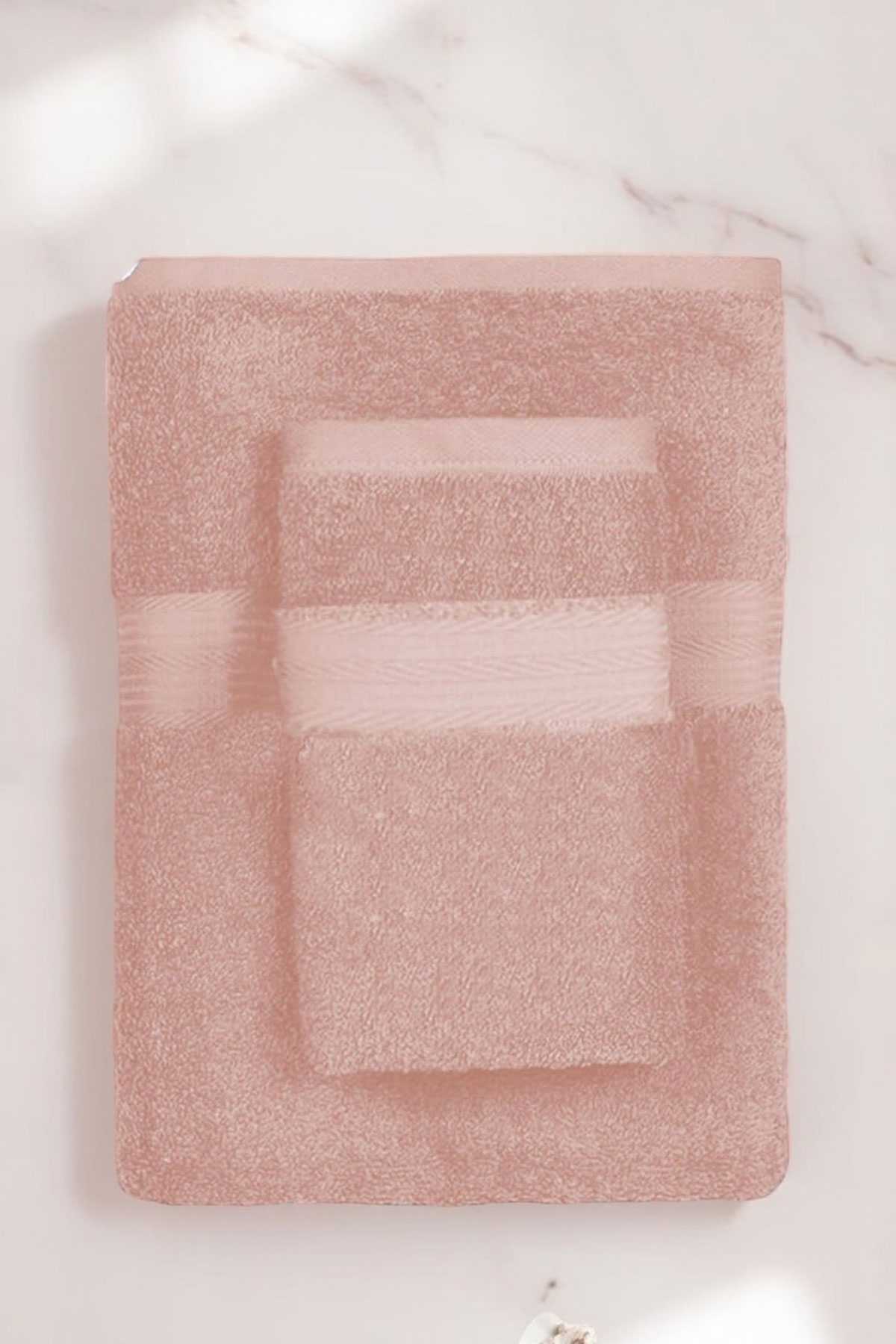 2 Parça Battal Lüks Premium Banyo Spa Havlu Takımı 90x170 Cm Somon