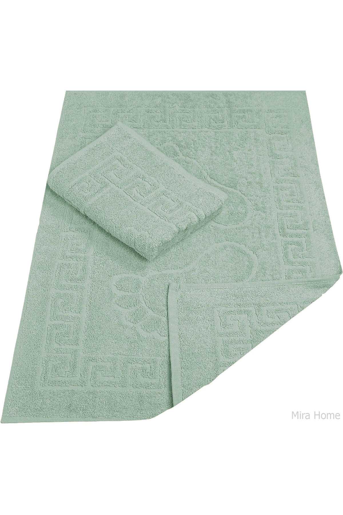 2 Li Banyo Ayak Havlusu &#37;100 Pamuk 50X70 Cm Menesch Yeşil