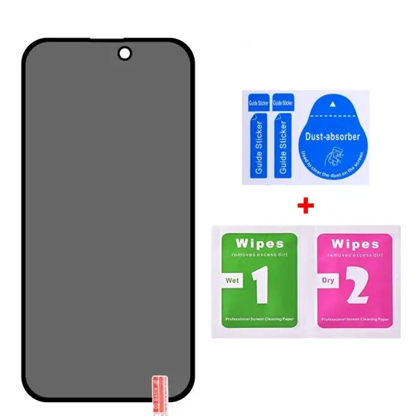 ALLY İPhone 14 Pro 6.1 3D Full Privacy Gizlilik Cam Ekran Koruyucu Anti-Spy-(5775)