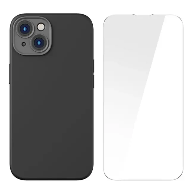 Baseus Liquid Silica Gel iPhone 14 Plus 6.7 Magsafe Silikon Kılıf + Tempered Ekran Koruyucu Set-(5775)