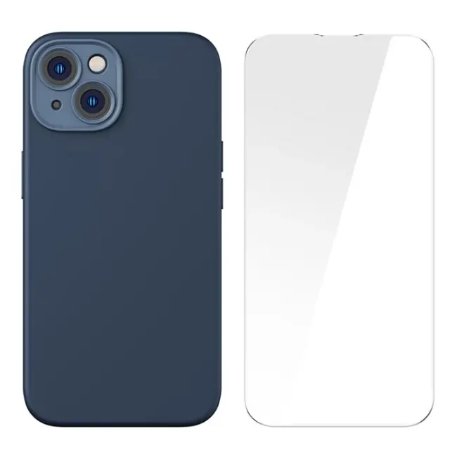 Baseus Liquid Silica Gel iPhone 14 Plus 6.7 Magsafe Silikon Kılıf + Tempered Ekran Koruyucu Set-(5775)