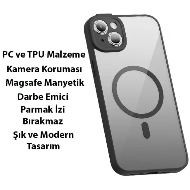 Baseus Frame Series iPhone 14 Plus 6.7 Kamera Koruyuculu Magsafe Kılıf + Tempered Ekran Koruyucu Set-(5775)