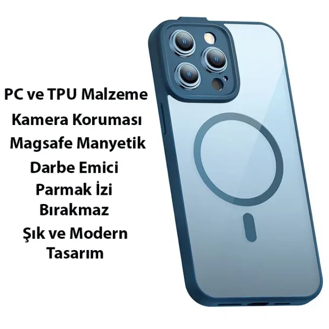 Baseus Frame Series iPhone 14 Pro Max 6.7 Kamera Koruyuculu Magsafe Kılıf + Tempered Ekran Koruyucu-(5775)