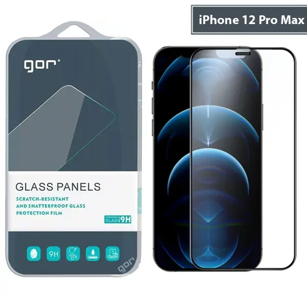 GOR iPhone 12 Pro Max 9D Hardening Tempered Full Cam Ekran Koruyucu-(5775)