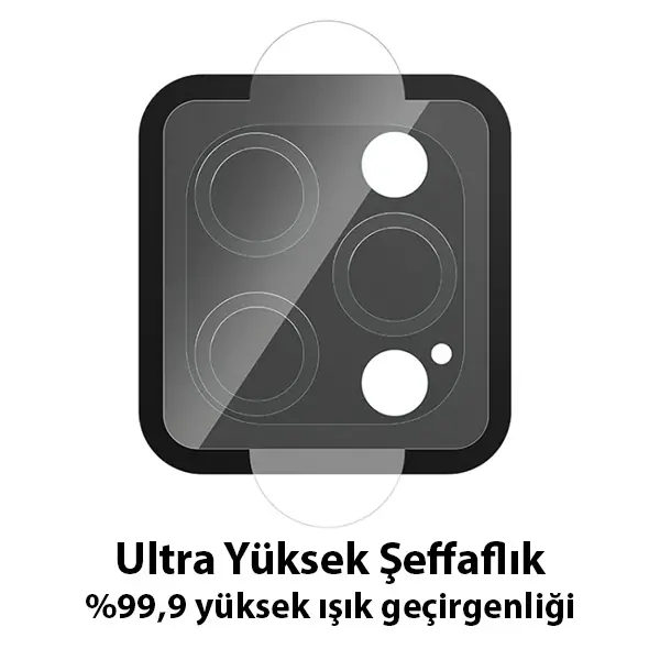 ALLY İPhone 13 Pro-13 Pro Max Tempered Glass Cam Kamera Koruyucu-(5775)