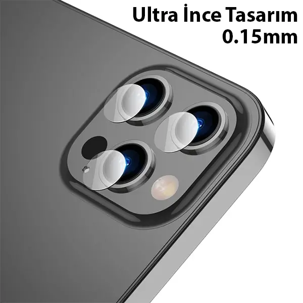 ALLY İPhone 13 Pro-13 Pro Max Tempered Glass Cam Kamera Koruyucu-(5775)