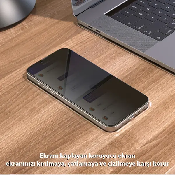 ALLY İPhone 13 Mini 3D Full Privacy Gizlilik Cam Ekran Koruyucu Anti-Spy-(5775)