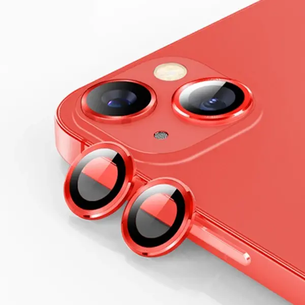ALLY İPhone 13 - 13 Mini 3D Metal Çerçeveli Kamera Lens Koruyucu-(5775)