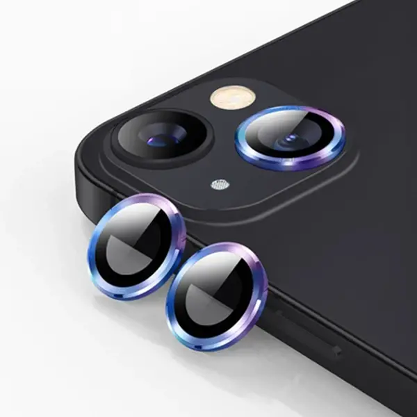ALLY İPhone 13 - 13 Mini 3D Metal Çerçeveli Kamera Lens Koruyucu-(5775)