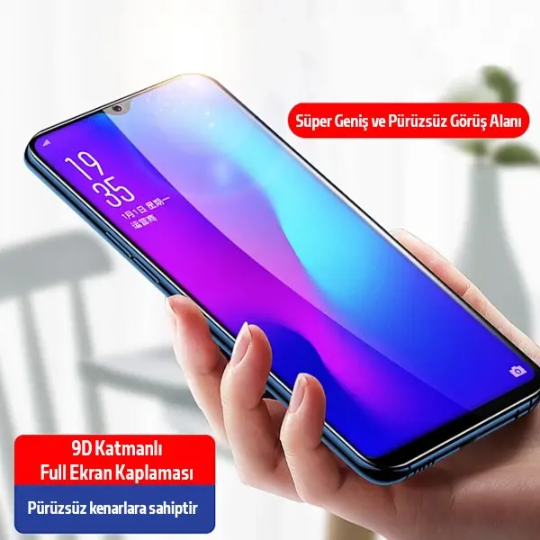 Ally OPPO Realme C21 Full Glue-Tempered Cam Ekran Koruyucu-(5775)