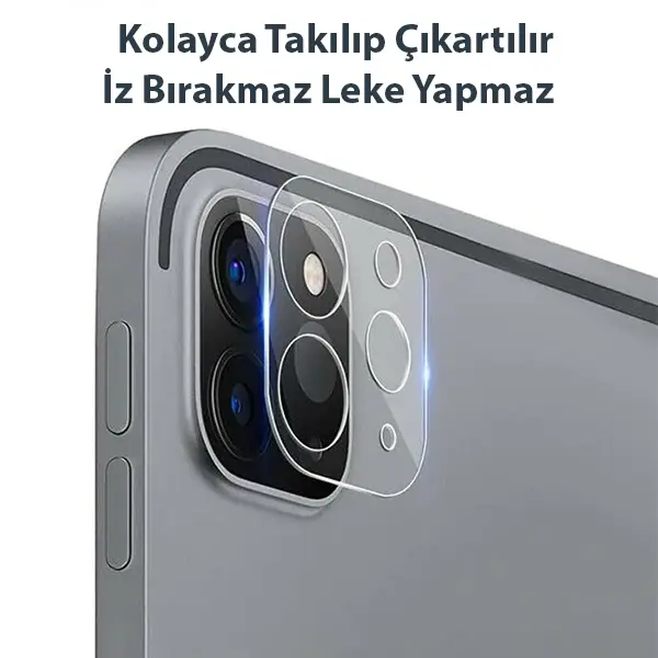 GOR iPad Pro 11 İPad Pro 12.9 2020-2021 3D Cam Kamera Koruyucu 2 SET-(5775)
