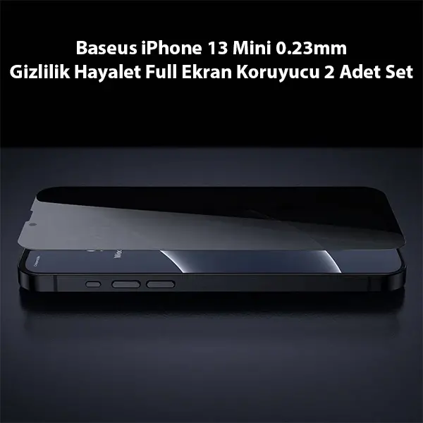 Baseus iPhone 13 Mini 0.23mm Gizlilik Hayalet Full Ekran Koruyucu 2 Adet Set-(5775)