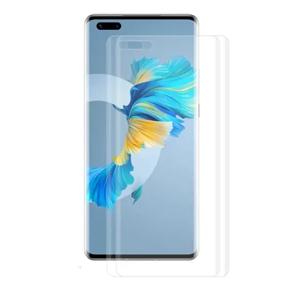 Gor Huawei Mate 40 Pro 3D Kavisli Full Kaplama Darbe Emici Ekran Koruyucu 2 Adet Set Mate 40 Pro+-(5775)