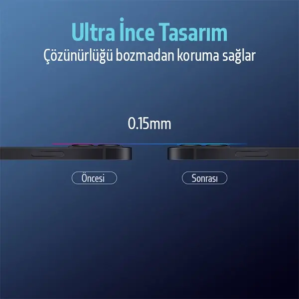 ALLY İPhone 12 Mini 3D Full Tempered Glass Cam Kamera Koruyucu-(5775)