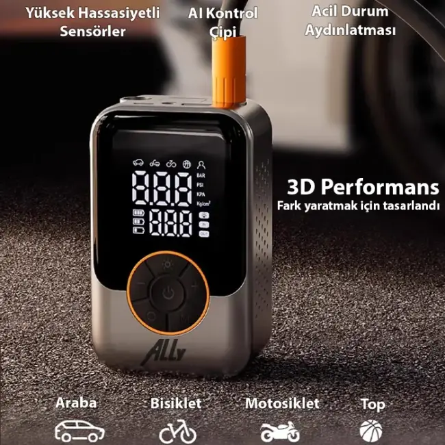 ALLY ST-221D Pro Akıllı Hava Kompresörü Araç kablosuz hava pompası-(5775)