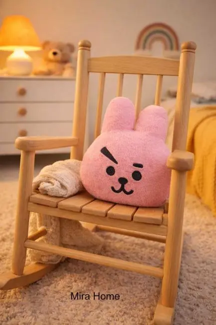Dekoratif Pelüş Tavşan Çocuk Yastığı  25x30 cm Pembe