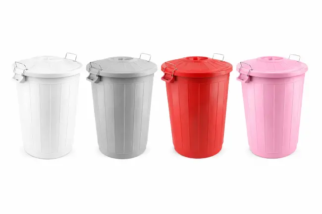 Çöp Kovası 70 Lt Plastik Çöp Kovası Kapaklı Büyük Boy Çöp Bidonu Dayanıklı Çöp Kovası - Mavi