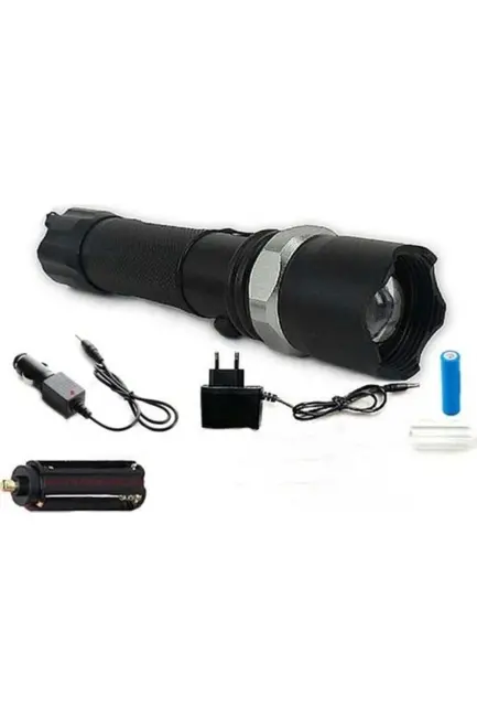 Swat Profesyonel Şarjlı El Feneri Ledli+flashlight+zoom Özellikli 6 Parça Full Set