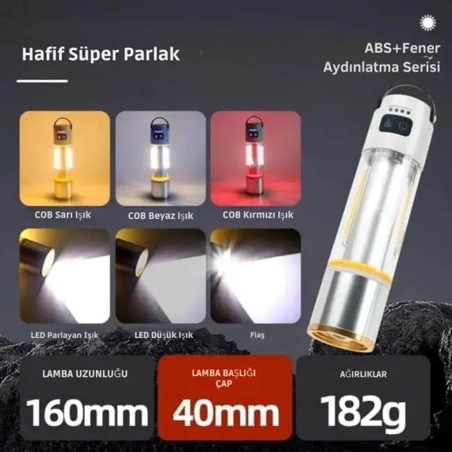 Gold Police Gp-222 Çok Fonksiyonlu Kamp Lambası 1000 Lümen