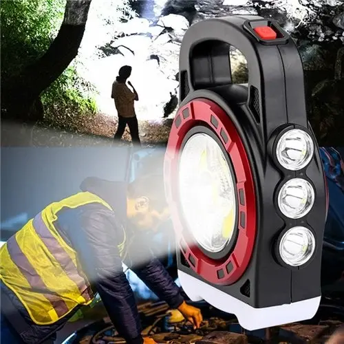 Polizei P-6678c Dış Mekan Solar Şarj Işığı Çok Fonksiyonlu Projektör Hazine Güçlü Işık El Feneri